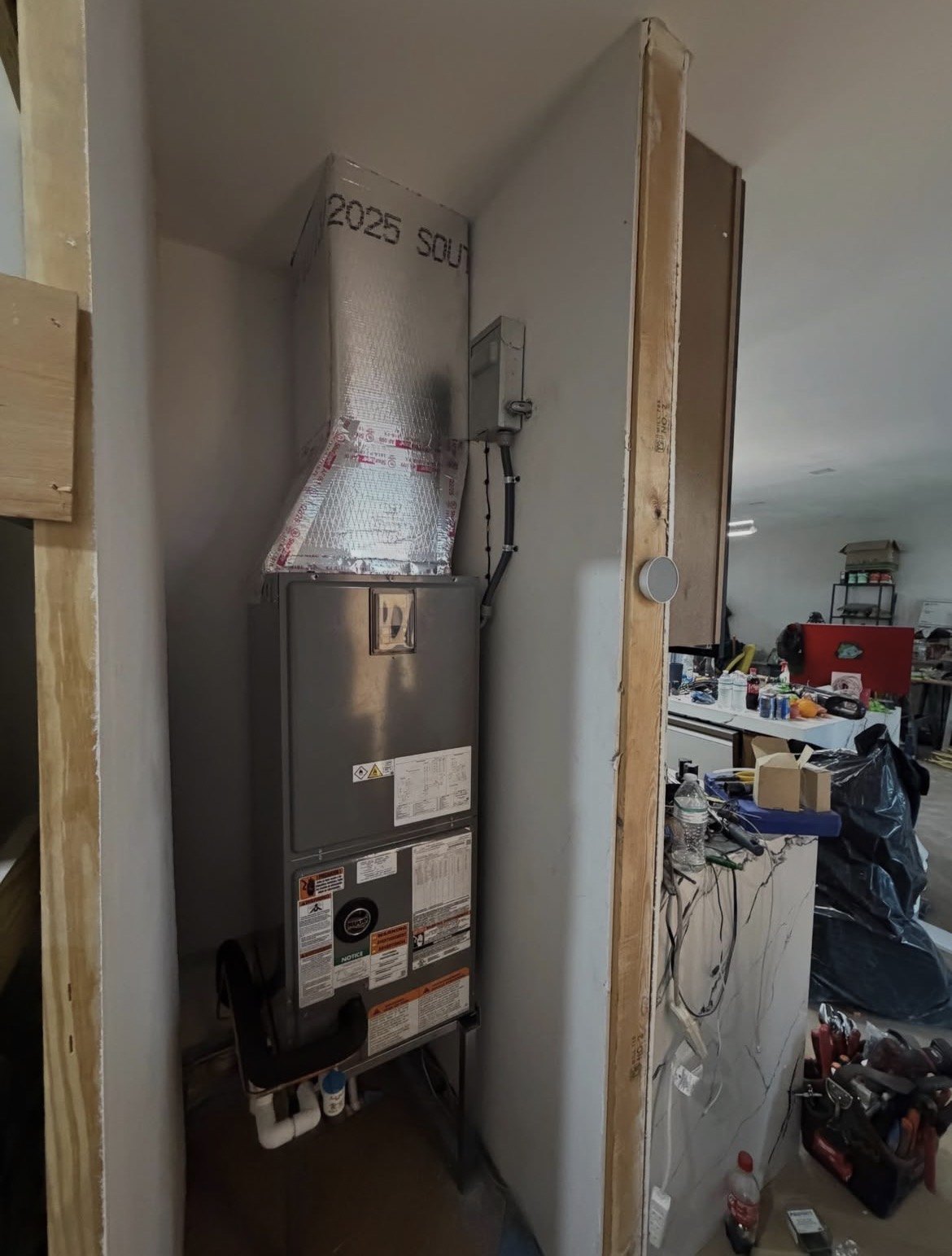Air handler installation in closet