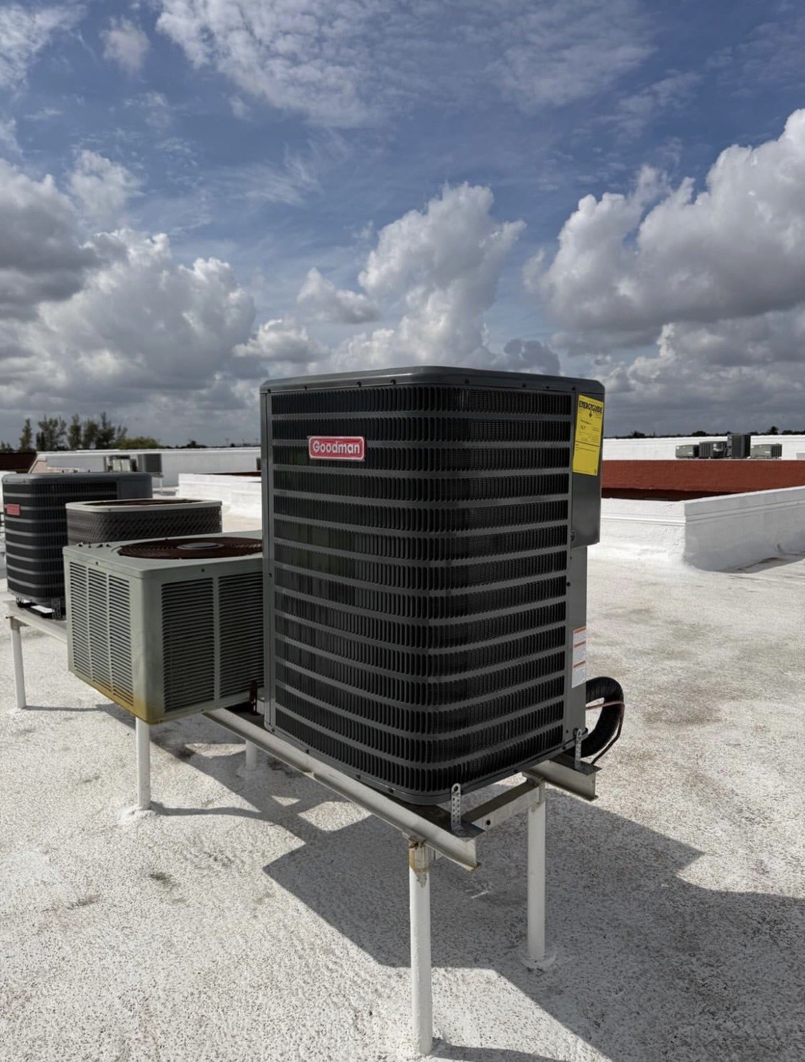 Rooftop Goodman condenser installation by Palma Air Conditioning